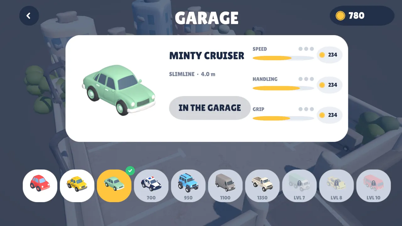 Bumper Break garage with the Minty Cruiser